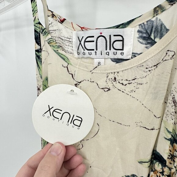 NEW XENIA BOUTIQUE maxi dress sleeveless slit sundress floral belt colorful 8 - Picture 8 of 10